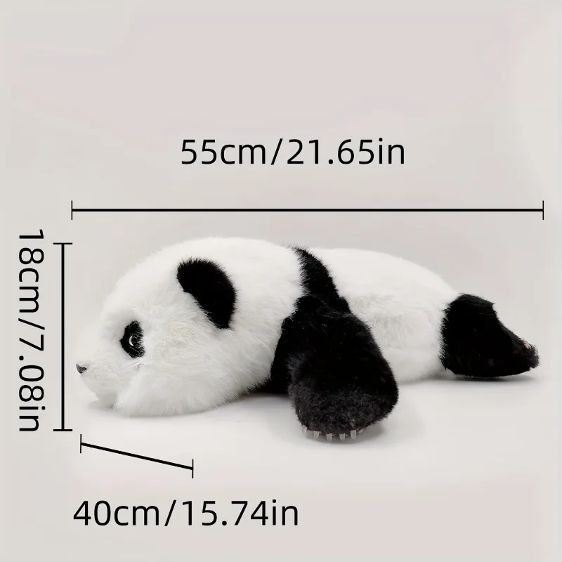Chongker 핸드메이드 시뮬레이션 웨이트 플러시 팬더, 실물 같은 거대한 플러시 팬더, 4.5LB
