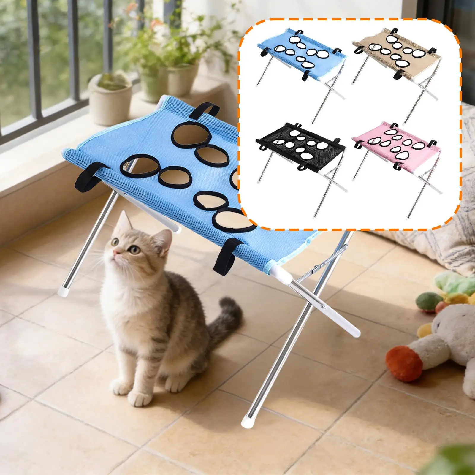 Pet Grooming Hammock with Eight Hole Hanging Harness Cat Grooming Sling for Ear Cleaning Nail Trimming Pet Grooming Hammock with Eight Hole Hanging Harness Cat Grooming Sling for Ear Cleaning Nail Trimming