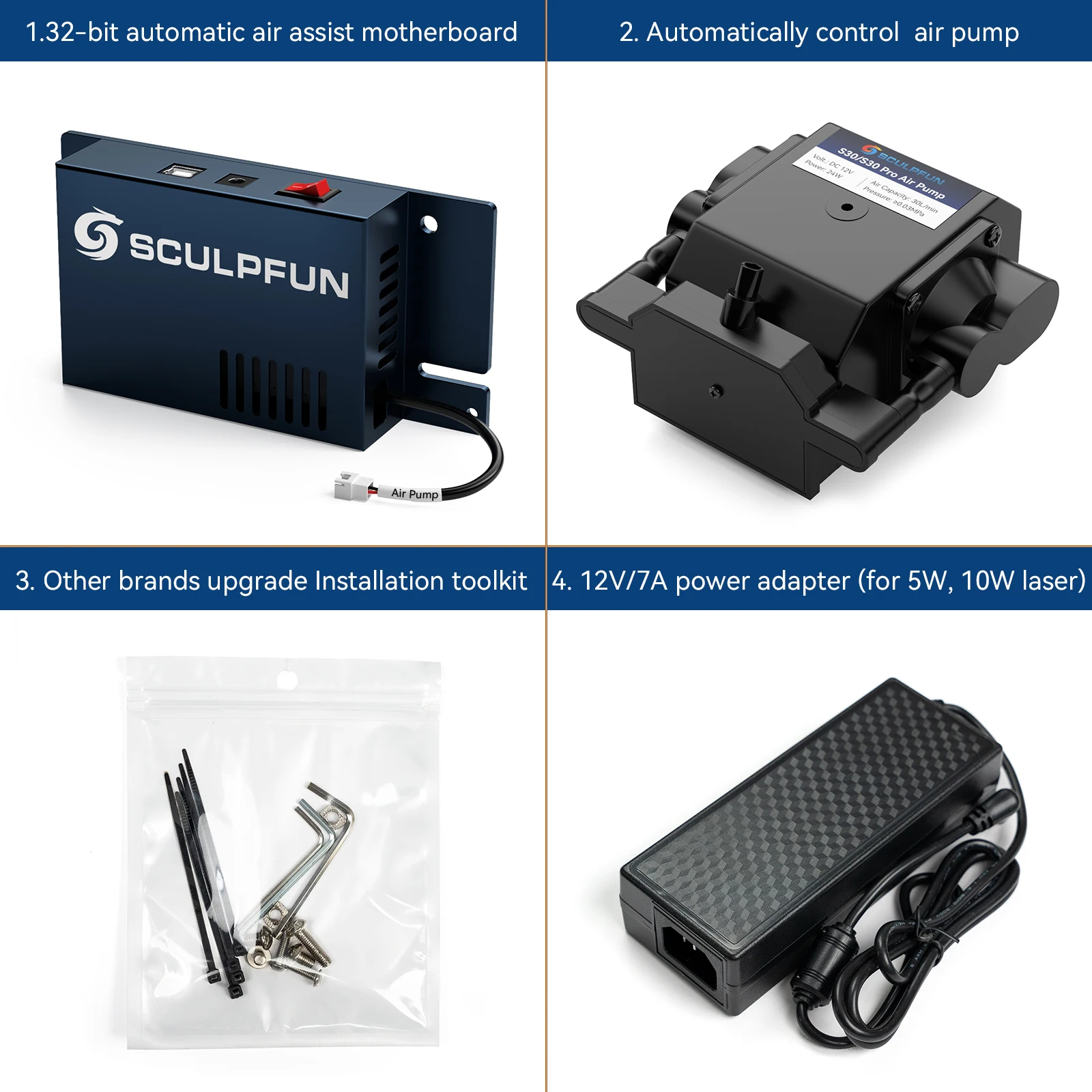 SCULPFUN ڵ  ýƮ ŰƮ, S9, S10 , 12V , 30 /  , 32 Ʈ