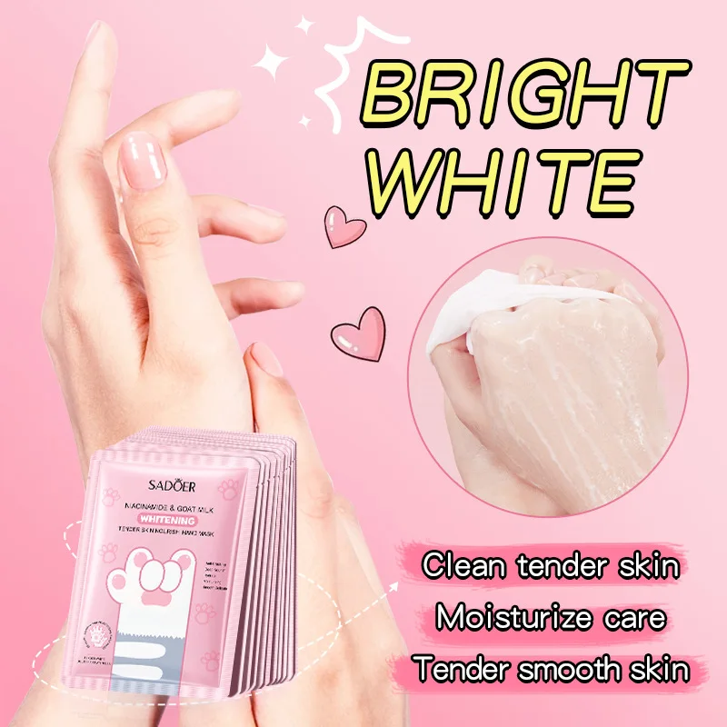 SADOER Cute Cat's Paw Hand Mask Whitening Moisturizing Anit-aging Anti Wrinkles Exfoliating Hand Gloves Hands Exfoliator