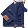 Fashion European American Style Stretch Men Jeans Luxury Men's Denim Pants Slim Straight Deep Blue Gentleman Size 28-38 Slacks 4