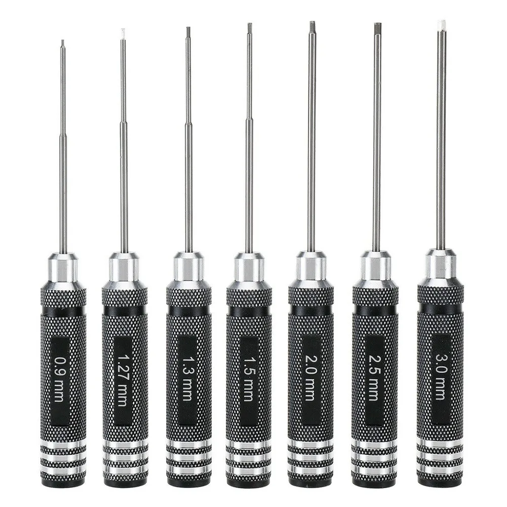 

7PCS Hexagon Screwdriver HSS Hexagon Wrench Screwdrivers 0.9-3.0mm For RC Model Screw Driver Hand Manual Repair Tools