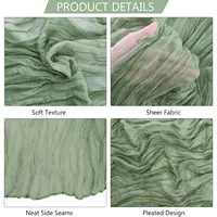 2pcs Cheesecloth Table Runner Wedding Vintage  Gauze Table Decoration Setting Dining Party Christmas Banquets Arches cake Decor 2