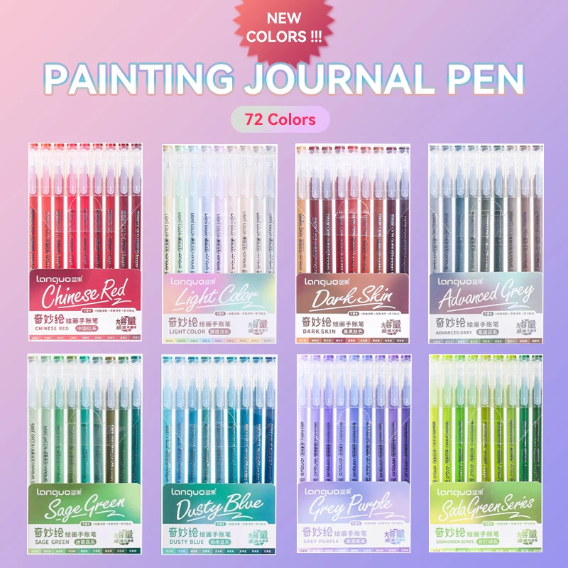 Gel Pen 72/9 Colors Morandi Student Diary Scrapbook Painting DIY Set Color Drawing Art Markers School Supplies