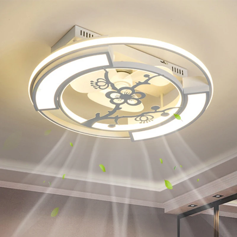 

Simple Modern LED Ceiling Fan Lamp Living Room Restaurant Hotel Study Bedroom LED Nordic 110V 220V Decoration Luminaire
