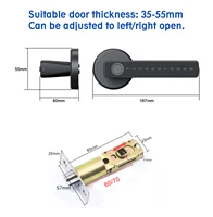 WINFREE Smart Fingerprint Lock Tuya Bluetooth Passcode Card Wooden Door Bedroom Keyless Entry Smart Lock Alexa Google Assistant - Image 5