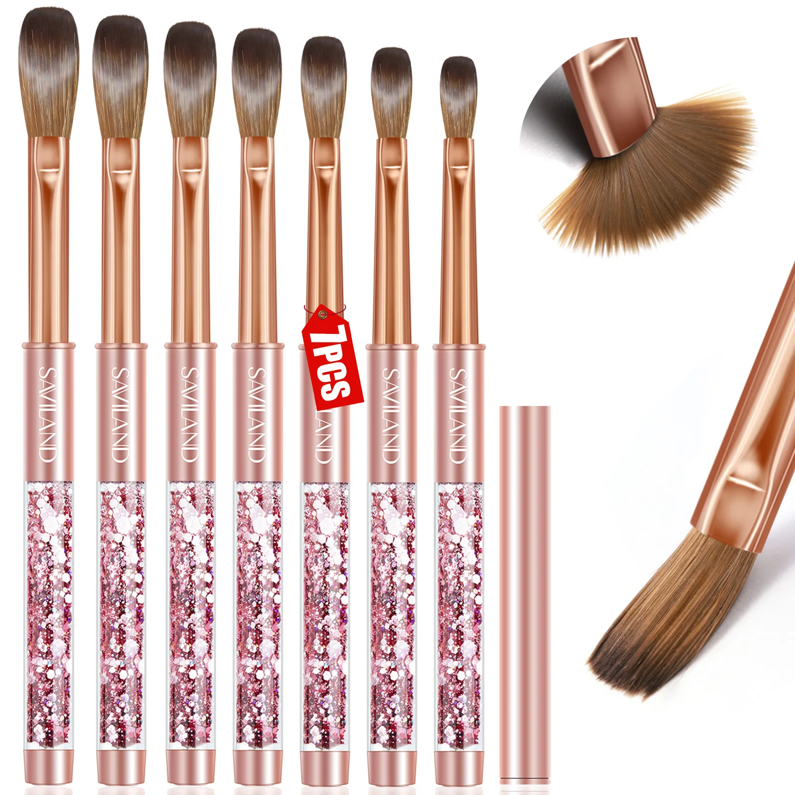 Premium 7 Piece Acrylic Nail Brush Set