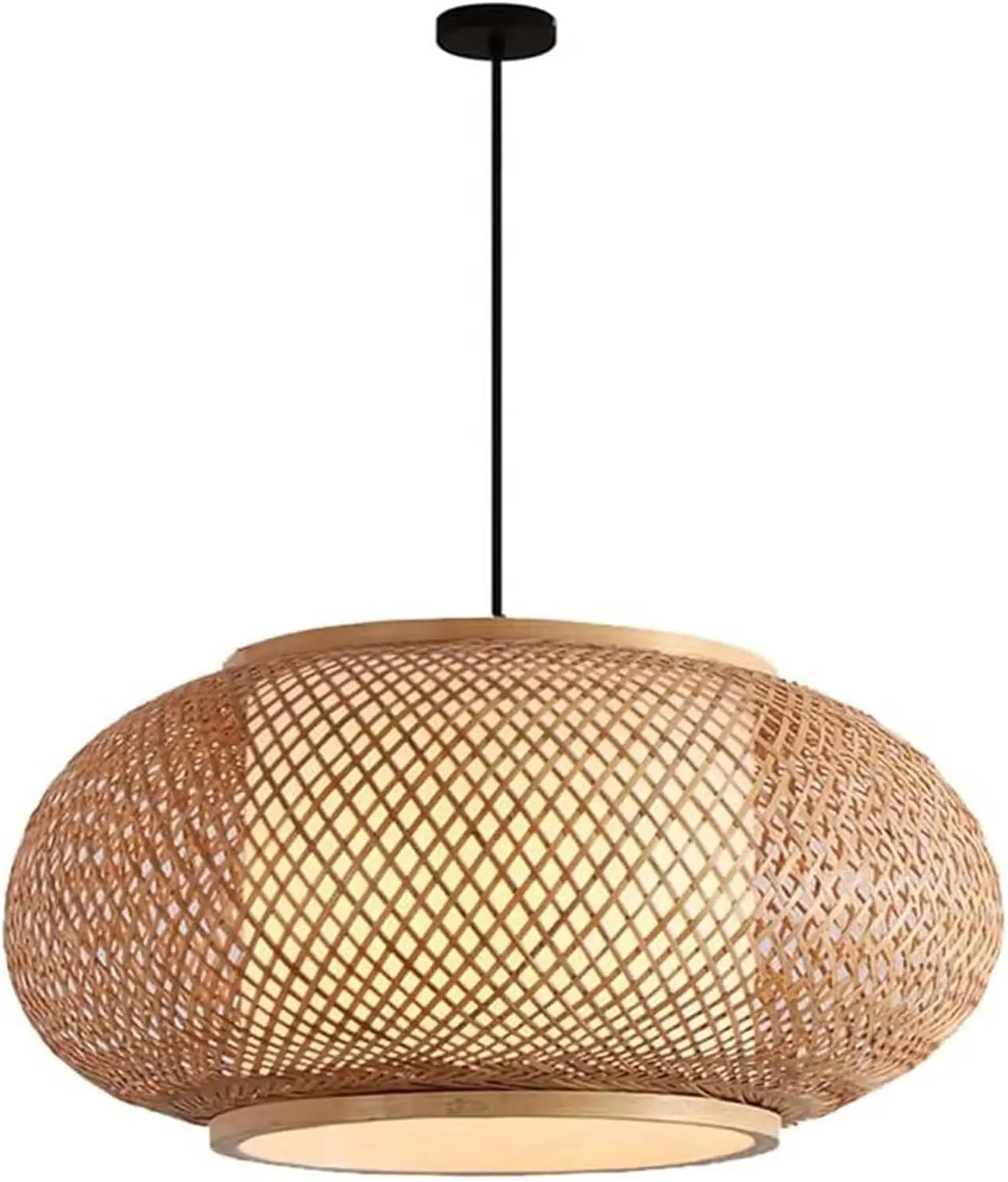 

Ceiling Lamp Light Pendant Light Chandelier The Middle Century Bamboo Ceiling Pendant Light Fixture, Hand-Woven Wicker