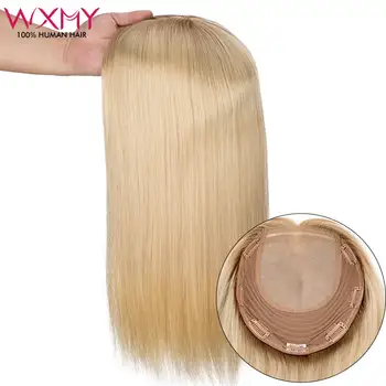 Topper per capelli ebraici da donna, 16-20 pollici, lisci, in capelli umani, con clip, extension per capelli 7x8, toupet da donna dall'aspetto naturale