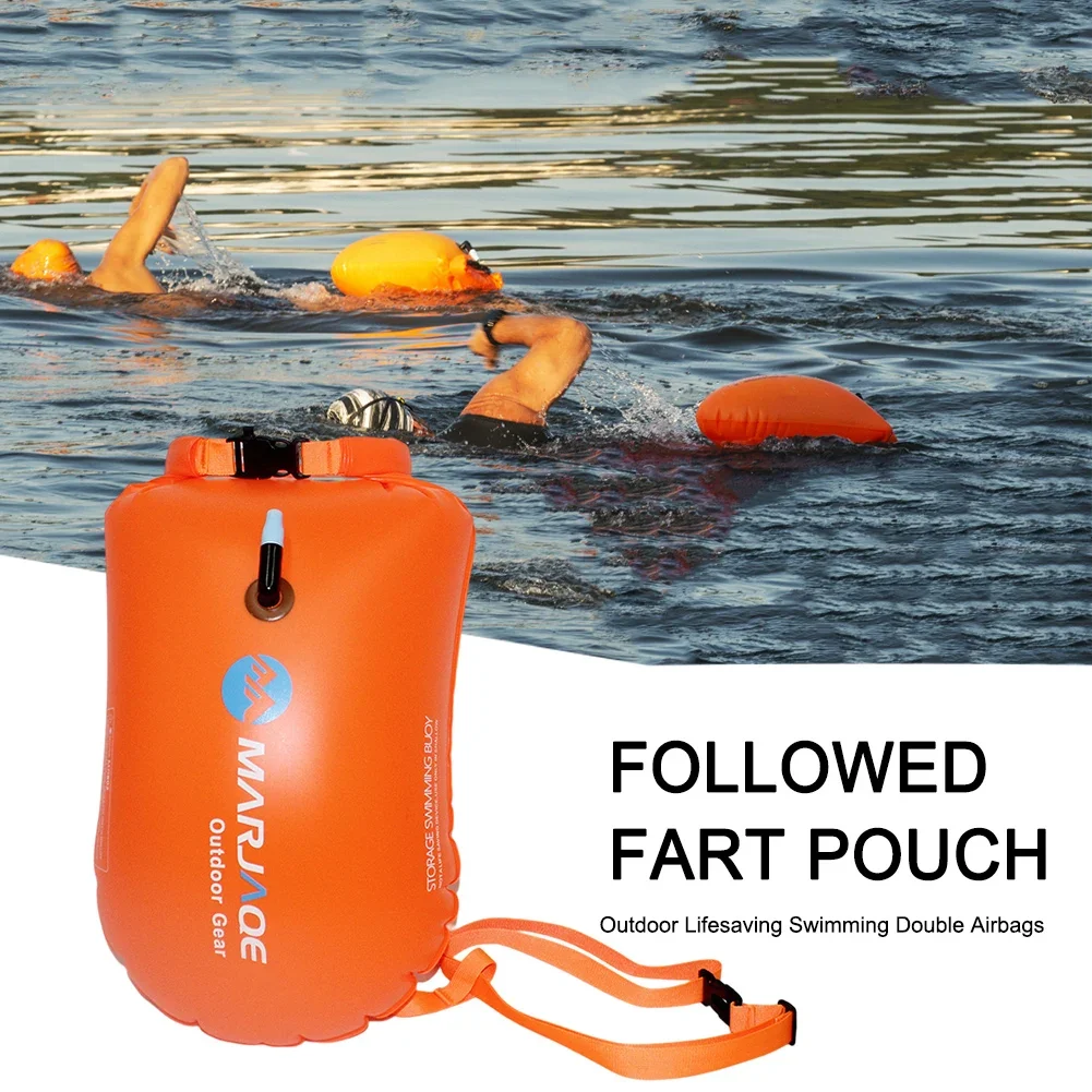 20L Safety Swimming Buoy PVC Inflatable Drifting Rafting Bag with Belt 12KG Buoyancy Lightweight for Boating Kayaking