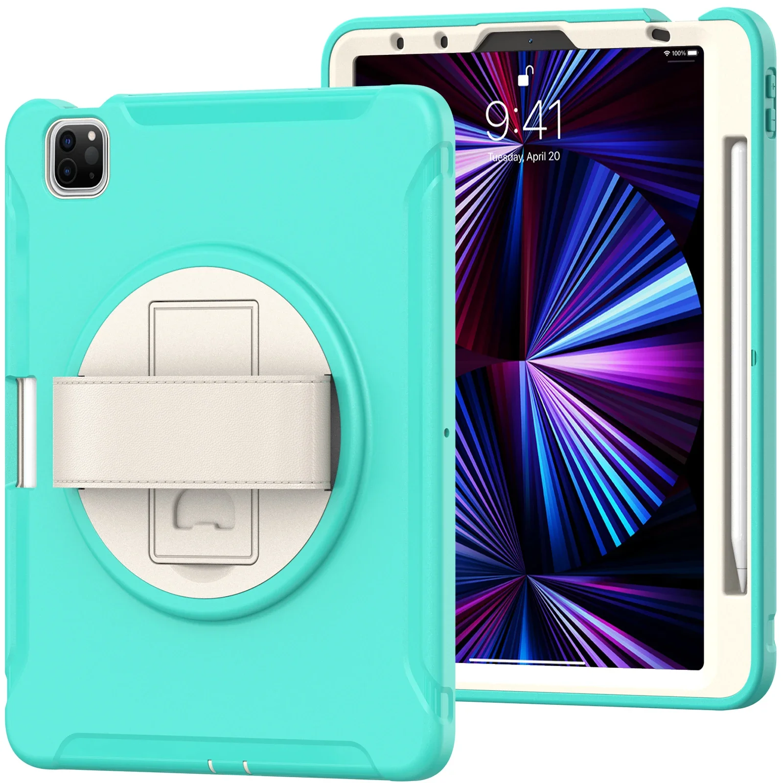 Shockproof Tablet Stand Case with Hand Strap