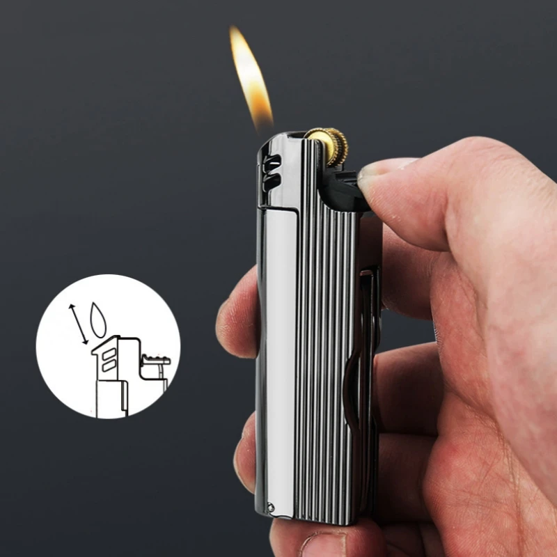 

Metal Material Sandwheel Ignition Open Flame Soft Fire With Multiple Pipe Tools, Multifunctional Lighter, Breathable Box Design