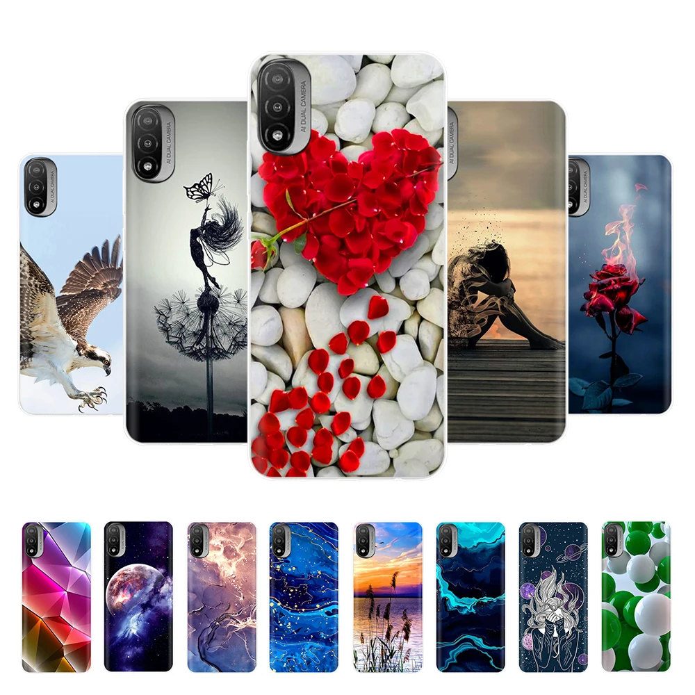 Per Moto E20 Custodia Per Moto Rola Moto E20 Cartoon Pattern Custodia Morbida In Silicone Trasparente Per Moto E40 E30 E 20 Custodie Per Telefoni Moto
