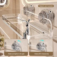 Bathroom Storage Rack Iron Strong Suction Cup No Drilling Wall Mounted Toilet Storage Rack Kitchen Storage Rack Household 2