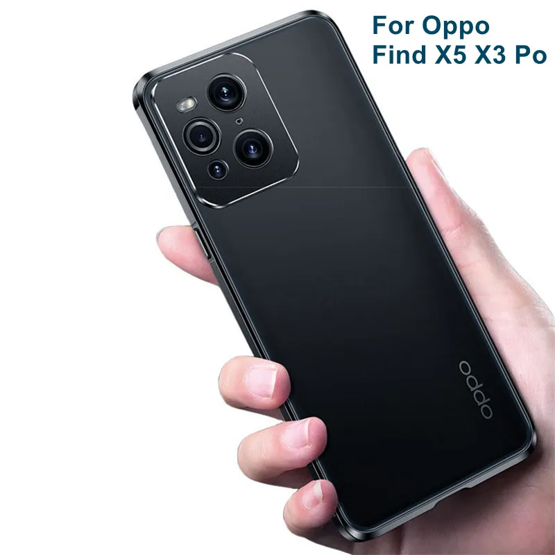 

Металлический бампер, Магнитная задняя крышка для OPPO Find X5 Pro, Противоударная алюминиевая крышка для OPPO Find X5 Pro, металлическая рамка, стеклянный чехол
