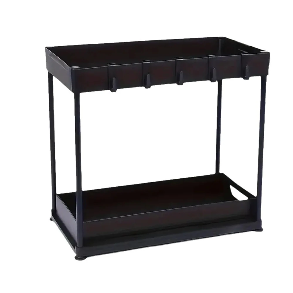 ארגונים מרובי שימושים למטבח ולחדר האמבטיה FZCSPEED עם מגירות מחולקות ותליונים לתלייה (שחור לבן)