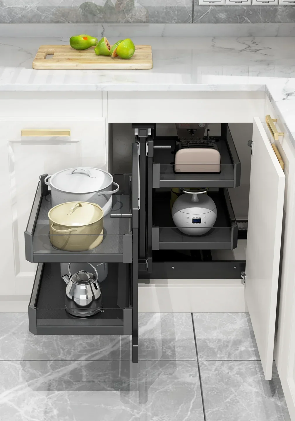 Cabinet Corner Pull-out Basket Kitchen Pot Rack Pull-out Basket Storage Rack Full sale Cabinet Corner