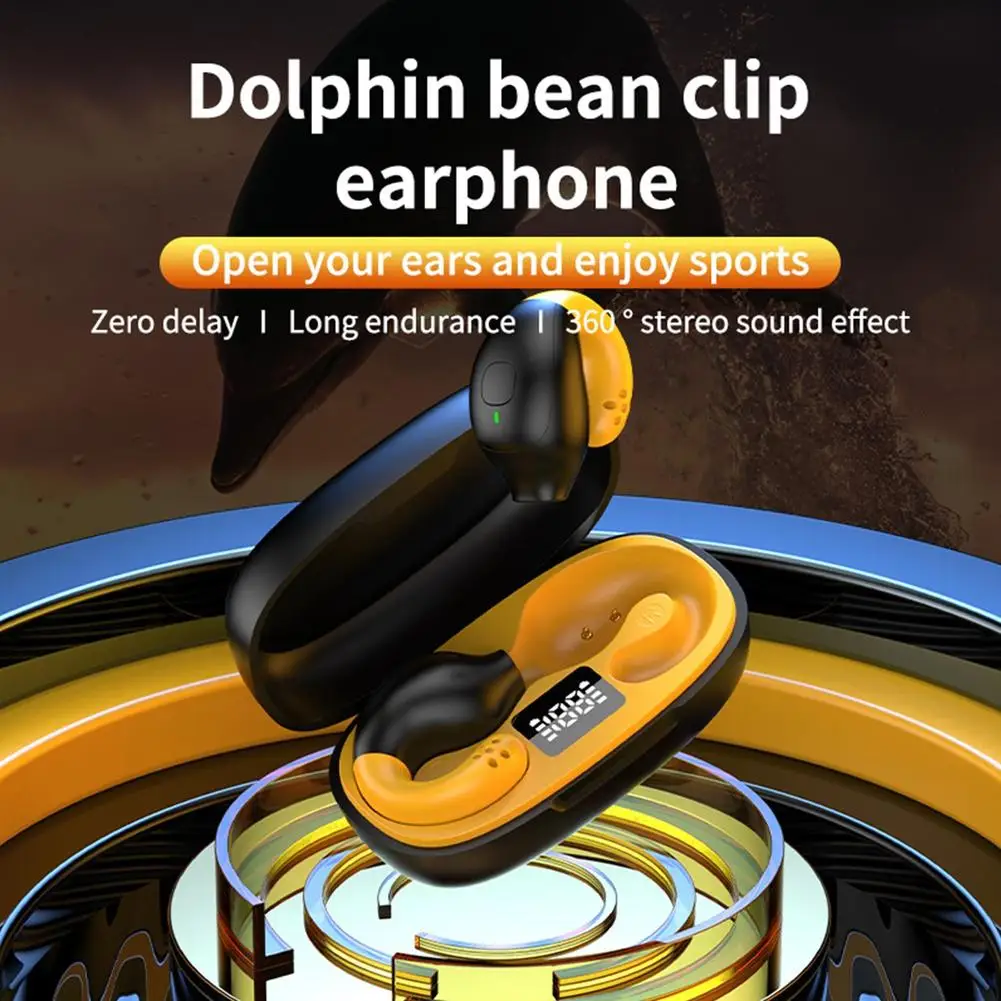 

Wireless Ear Clip Open Ear Bone Conduction Headphones With Ear Hook Wireless Ear Clip Headset For Running Cycling