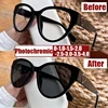 Blue Light Blocking Ladies Myopia Eyeglasses with Diopter Luxury Large Frame Finished Minus Sunglasses Prescription 0 To -4.0 1