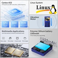 Console de jeu Anbernic RG34XXSP 3,4 pouces IPS Linux 64 bits, processeur quadricœur H700, 1 Go, lecteur de jeux rétro, connexion HD à la télévision, RG 34XXSP 3300 mAh 5