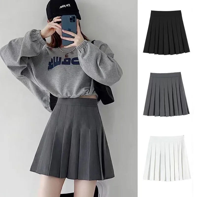 

Fashion Women Skirt Preppy Style Plaid Skirts High Waist Chic Student Pleated Skirt Harajuku Uniforms Ladies Girls Dance Skirts