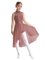 Girls Figure Skating Dance Dress Sleeveless Sparkly Rhinestone Liturgical Lyrical Contemporary Ballroom Modern Dresses Maxi Gown - Image 4