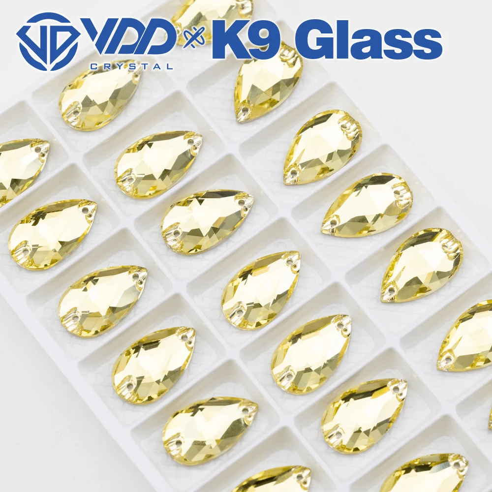 VDD Großhandel Birne Top Qualität K9 Glas Nähen Auf Strass Kristall FlatBack Nähen Steine Für Kleidungsstück DIY Kleidung Hochzeit Kleid – Detail 10