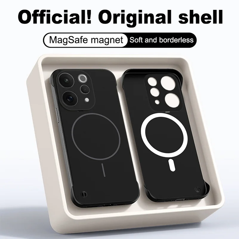 Slim Bezel-less Magnetic Ring Camera Protective Case in Skin-Feel Finish