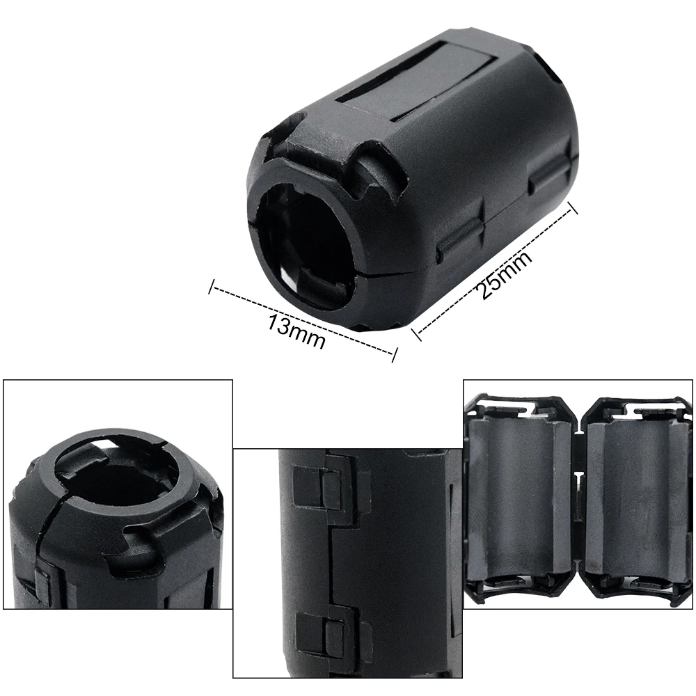 Multi Size Interference Filter Ferrite Core Cord Ring Choke Bead RFI EMI Noise Suppressor Core Filters Removable for Audio Cable
