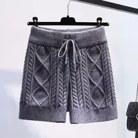 High Waist Drawstring Knitting Korean A-line Shorts Autumn Winter New Solid Simplicity Trend Shorts Casual Fashion Women Clothes - Image 2