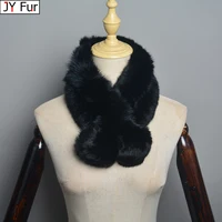 2025 New Women Winter Warm Real Rabbit Fur Scarf With Ball Casual Thick Female Fashion Genuine Fur Scarves Ladies Neck Warmer 1