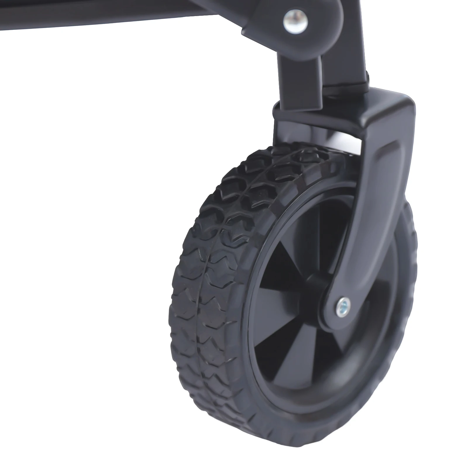 Schwarzer kleiner 5-Zoll-Gummirad-Klappwagen, Mehrzweckwagen, Strandwagen mit 5-Zoll-Gummirädern, Camping für Outdoor-Aktivitäten usw – Detail 26
