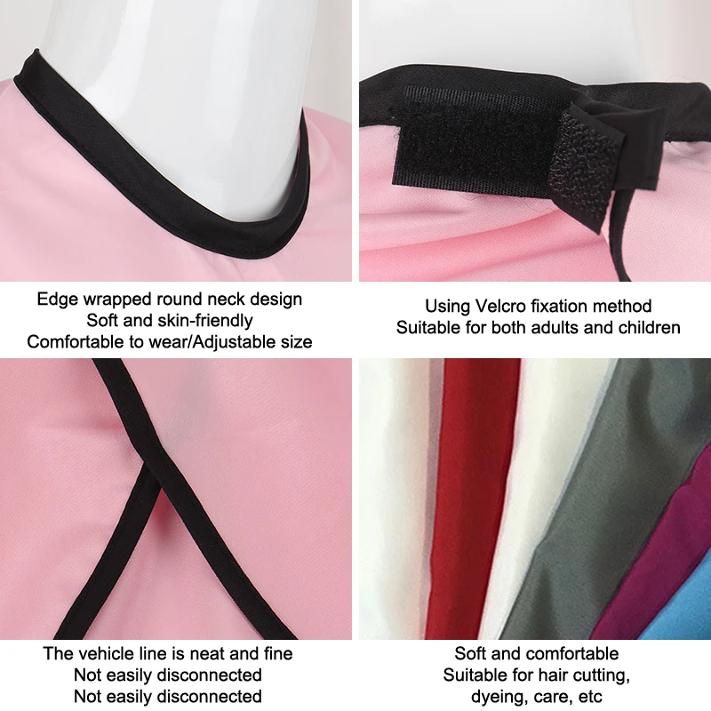 【AD】정전기 방지 이발사 헤어 커팅 커버 재사용 가능한 방수 염색 헤어 숄 헤어 스타일링 살롱 도구 미용 컬러 앞치마