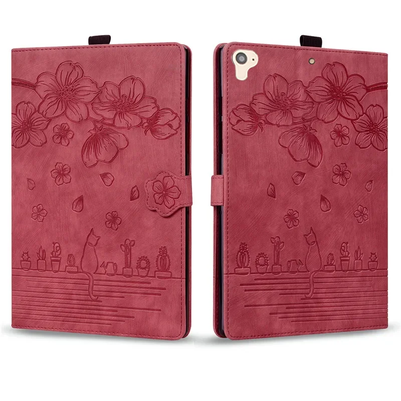 Embossed Flower Wallet Tablet Case