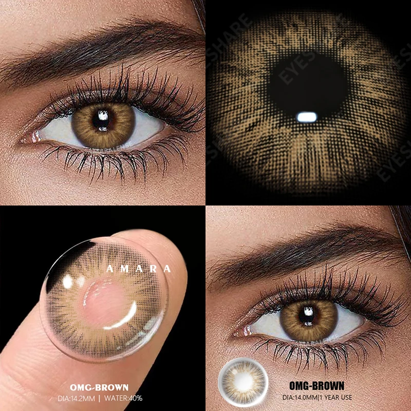 AMARA 1 Paar farbige Myopie-Kontaktlinsen für Augen, Linsen mit Dioptrien, verschreibungspflichtige Modelinsen, graue Augenlinse, jährliche Verwendung – Detail 17