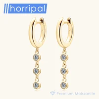 Long Tassels Moissanite Drop Earrings GRA Certified 2.5mm D VVS1 Round Cut Diamond 925 Sterling Silver Dainty Earrings for Women