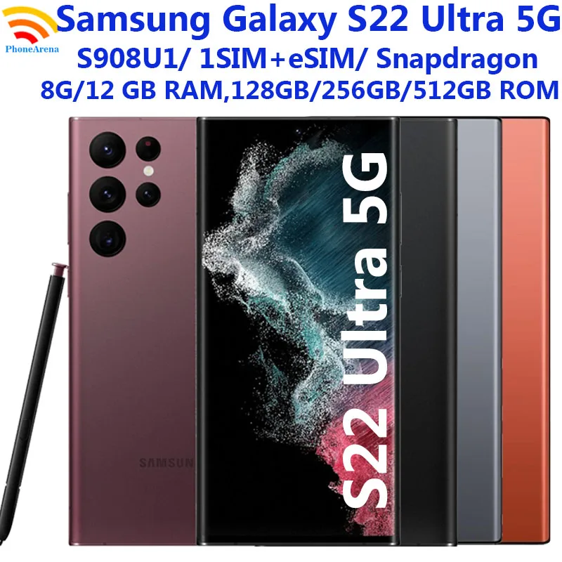Samsung Galaxy sウルトラ5gロック解除携帯電話、sU1、6.8インチ、8 GB、GB RAM、 GB、  GB、GB rom rom、snapdragon 8、nfc、su、eSIM、オリジナル