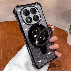 Luxe Plating Glitter Spiegelhouder Schokbestendige Siliconen Telefoonhoes