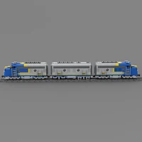 MOC Technology Building Blocks Santa Fe Super Chief Locomotive Train Railway Carriage Sets Puzzle Kid's Bricks Toys Xmas Gifts 4