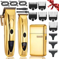 Professional Hair Clipper for Men, 1 Set T-blade Body Trimmer Electric Shavers Razor Set, Cordless Barber Clipper 1