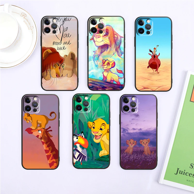 Disney Lion King Simba Per Iphone 15 14 13 12 11 Xs Xr X 8 7 Se Pro Max Plus Mini Custodia Per Telefono Posteriore Nera