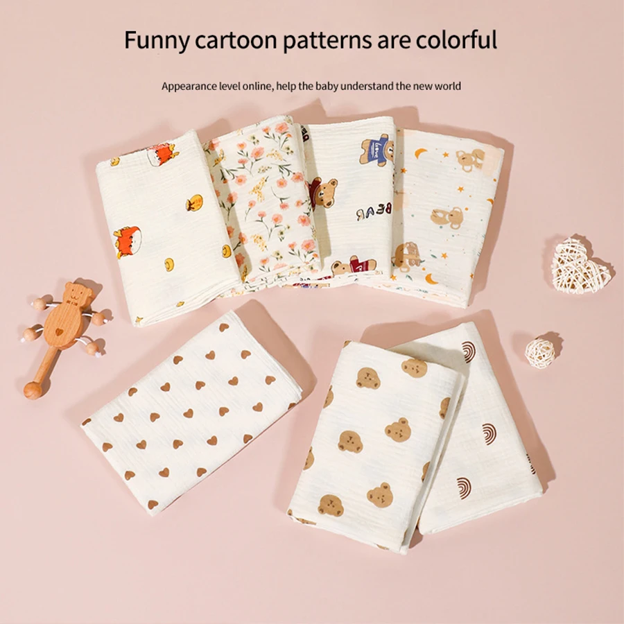 2Pc 80*80cm Cotton Muslin Baby Receiving Blankets 2