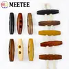 50pcs Meetee Wooden Buttons 30-60mm 2 Holes Natural Wood Horn Toggle for Wool Sweater Coat Bags Garment Accessories C1-27 6