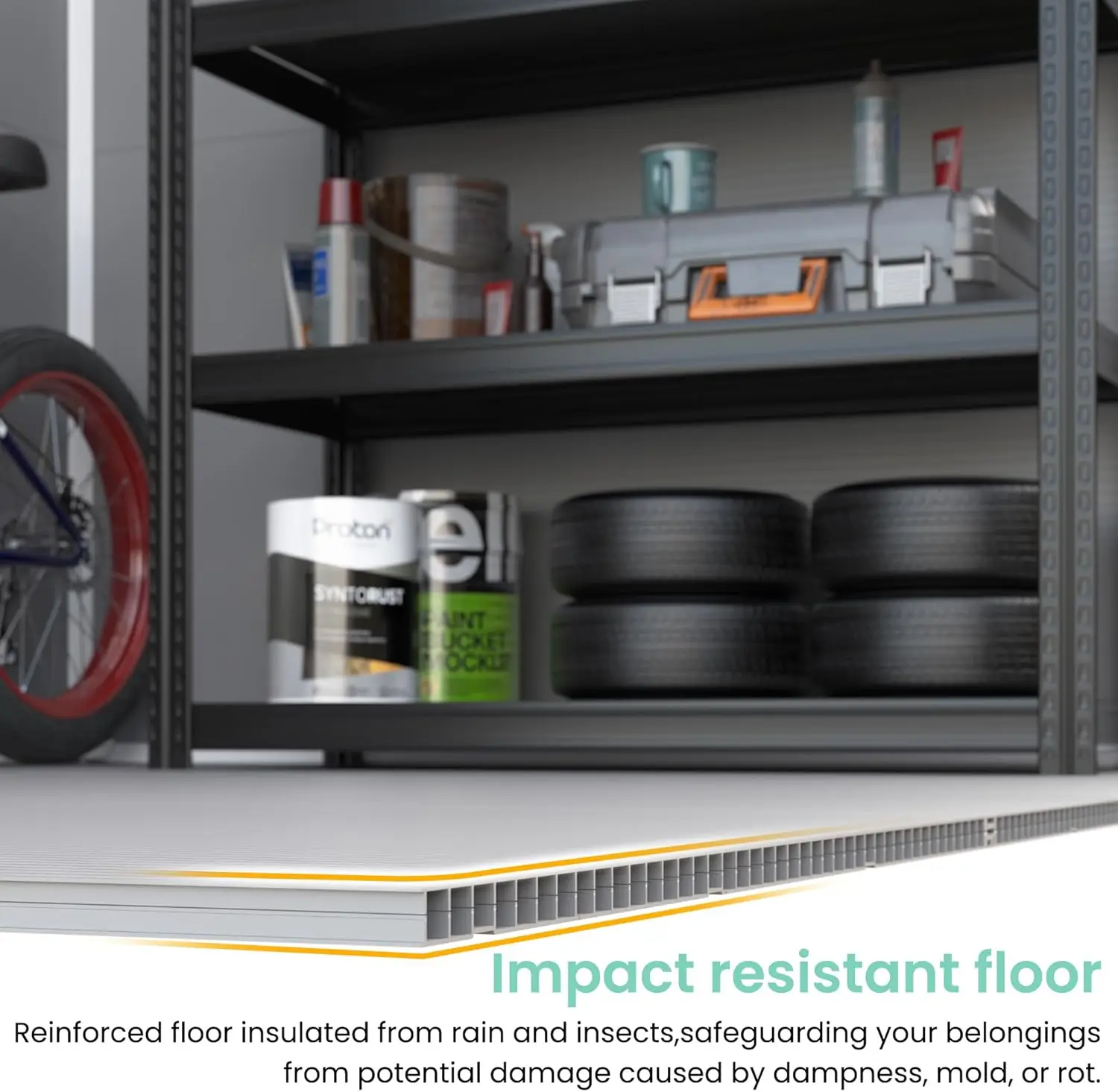 2025-hotOutdoor Resin Storage Shed 6x4.5 FT, Plastic Garden Shed for Bike, Garbage Can, Tool, Outside Sheds with Lockable Door