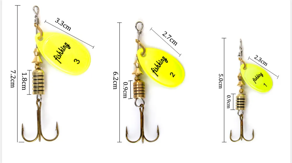 NGB Angelköder Spinner-Bait 3,9g 4,6g 7,4g 10,8g 15g Spinner-Löffelköder für Hecht Metall mit Dreifachhaken Angelzubehör – Detail 6