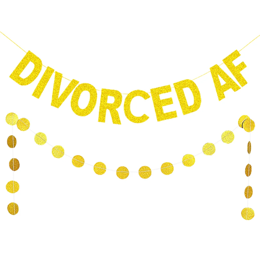 DIVORCED AF 파티 엠블럼, 반짝이는 배너, 골든