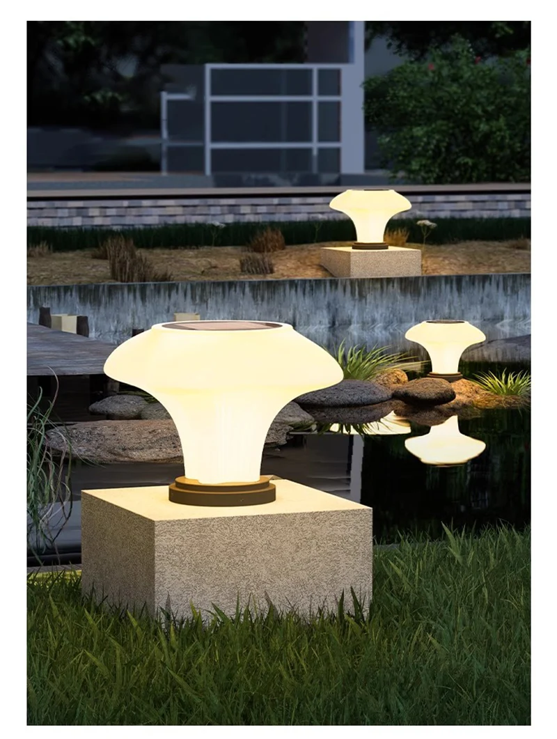 Description Picture 3 of itemSolar Pillar Lights Outdoor Waterproof LED Wall Lamp Home Decor Villa Modern Gate Garden Lighting Solar Energy Super Bright Door