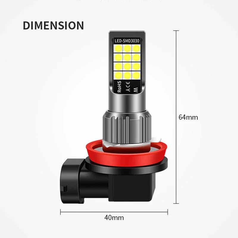 LED Fog Light LED Light LED Bulb Fog And Headlight Bulbs 2pcs Red Storbe Car Fog Light Bulb
