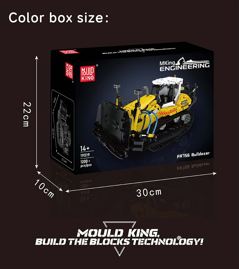 Mould King 19019 Technisches Auto-Spielzeug Der MOC PR756 Bulldozer Baustein-Set Technik-LKW Bausteine für Kinder Weihnachtsgeschenk – Detail 5
