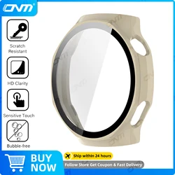 Premium Tempered Glass Screen Protector & Durable Protective Bumper for Smartwatch - Anti - Scratch, Hard PC Casing (Lvory)